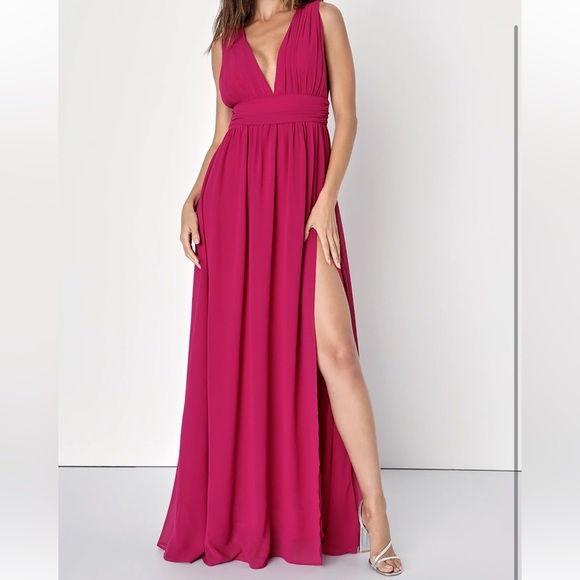 Lulus Heavenly Hues Magenta Maxi Dress Size Small New